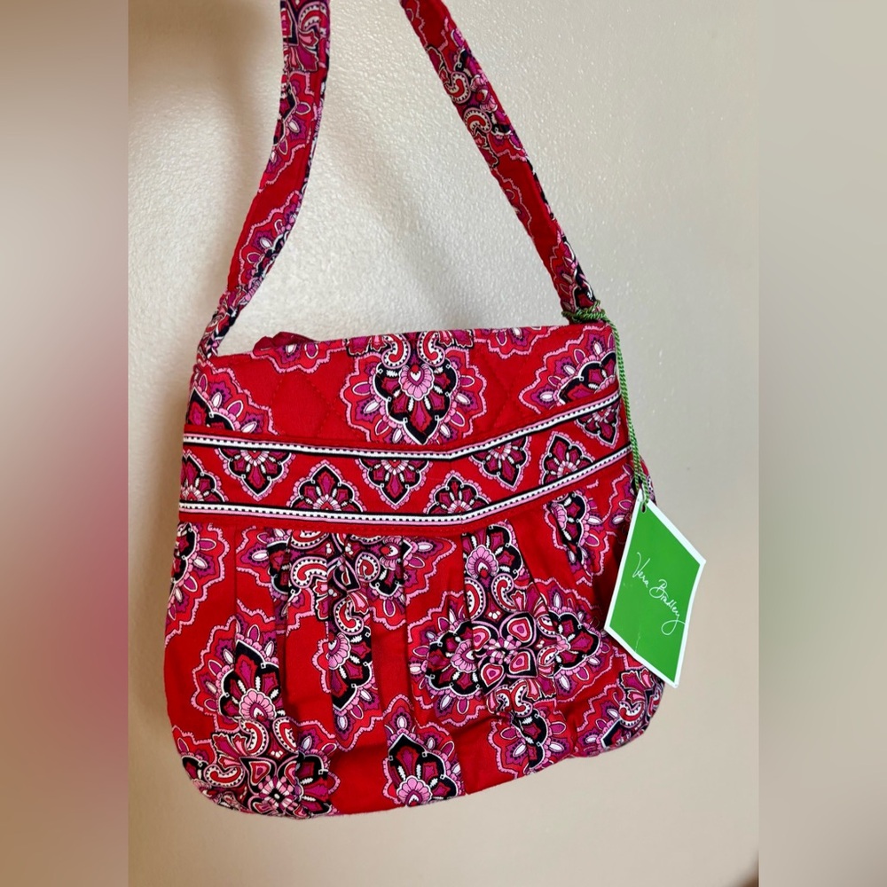 Vera Bradley Red and Pink Paisley Shoulder Bag